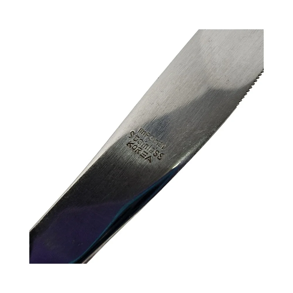 Set of 5 Imperial Stainless‎ FLEURETTE Floral Flatware Dinner Knives Flatware